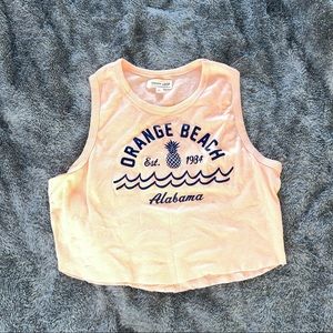 orange beach peach color crop top size medium